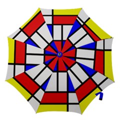 Mondrian Red Blue Yellow Hook Handle Umbrellas (medium) by Amaryn4rt