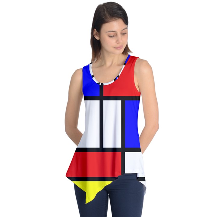 Mondrian Red Blue Yellow Sleeveless Tunic