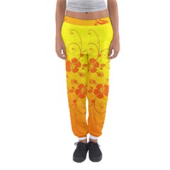 Flowers Floral Design Flora Yellow Women s Jogger Sweatpants