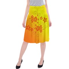 Flowers Floral Design Flora Yellow Midi Beach Skirt