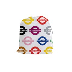 Underground Signs Tube Signs Drawstring Pouches (medium)  by Amaryn4rt