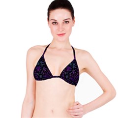 Retro Flower Pattern Design Batik Bikini Top by Amaryn4rt