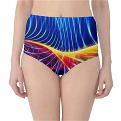 Color Colorful Wave Abstract High-waist Bikini Bottoms by Amaryn4rt