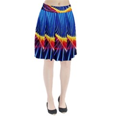 Color Colorful Wave Abstract Pleated Skirt