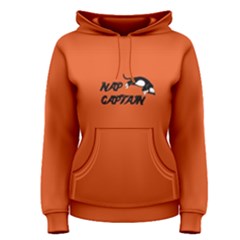 Orange Nap Captain Cat Women s Pullover Hoodie by FunnySaying