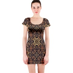 Tribal Geometric Print Short Sleeve Bodycon Dress