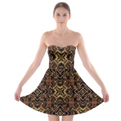 Tribal Geometric Print Strapless Bra Top Dress by dflcprintsclothing