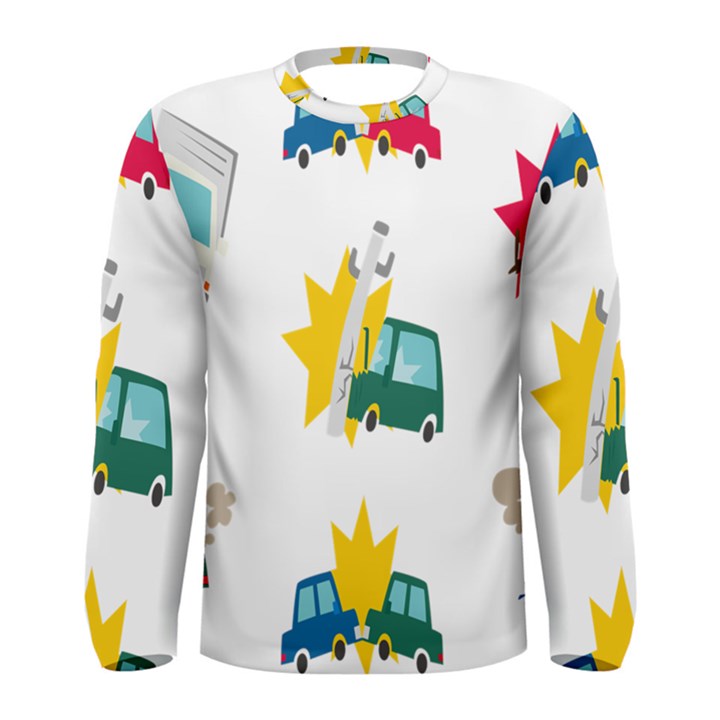 Accident Crash Car Cat Animals Men s Long Sleeve Tee