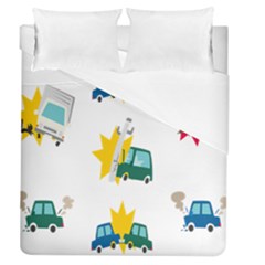 Accident Crash Car Cat Animals Duvet Cover (queen Size)