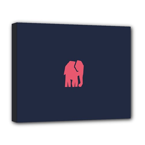 Animals Elephant Pink Blue Deluxe Canvas 20  X 16  