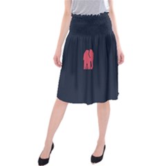 Animals Elephant Pink Blue Midi Beach Skirt