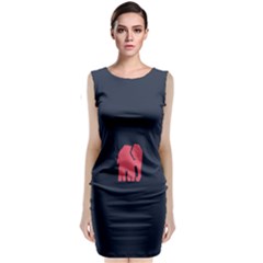 Animals Elephant Pink Blue Classic Sleeveless Midi Dress