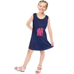 Animals Elephant Pink Blue Kids  Tunic Dress
