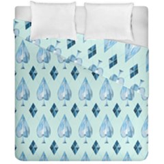 Ace Hibiscus Blue Diamond Plaid Triangle Duvet Cover Double Side (california King Size) by Alisyart