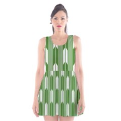 Arrows Green Scoop Neck Skater Dress