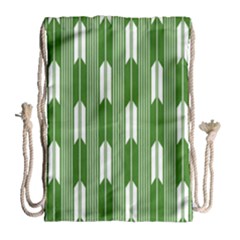 Arrows Green Drawstring Bag (large)