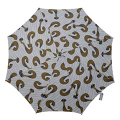 African Fabric Hair Wave Chevron Hook Handle Umbrellas (medium)