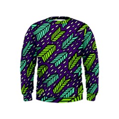 Arrows Purple Green Blue Kids  Sweatshirt by Alisyart