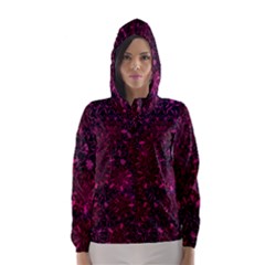 Retro Flower Pattern Design Batik Hooded Wind Breaker (women) by Amaryn4rt
