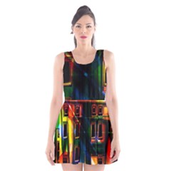 Architecture City Homes Window Scoop Neck Skater Dress