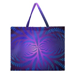 Background Brush Particles Wave Zipper Large Tote Bag