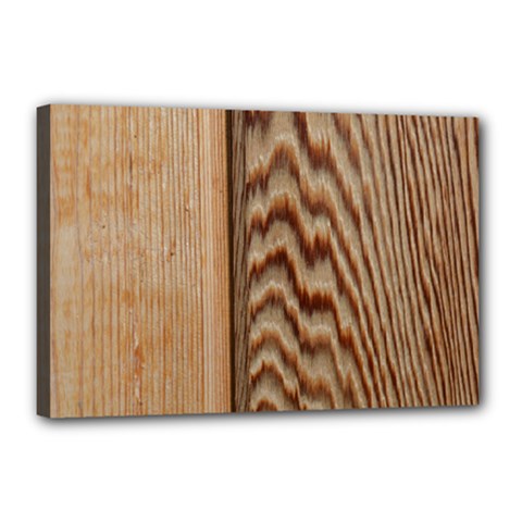 Wood Grain Texture Brown Canvas 18  x 12 