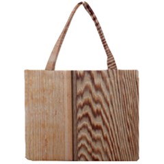 Wood Grain Texture Brown Mini Tote Bag