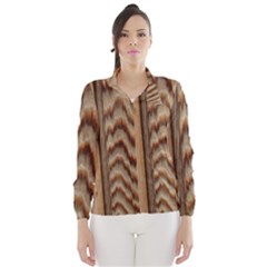 Wood Grain Texture Brown Wind Breaker (Women)