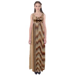 Wood Grain Texture Brown Empire Waist Maxi Dress