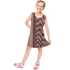 Wood Grain Texture Brown Kids  Tunic Dress