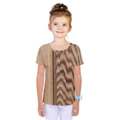 Wood Grain Texture Brown Kids  One Piece Tee