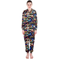 Abstract Pattern Design Artwork Hooded Jumpsuit (ladies) 