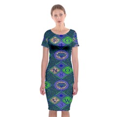 African Fabric Number Alphabeth Diamond Classic Short Sleeve Midi Dress by Alisyart