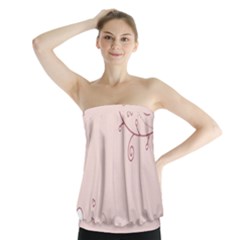 Bird City Sing Pink Notes Music Strapless Top by Alisyart