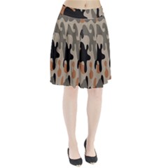 Camouflage Army Disguise Grey Orange Black Pleated Skirt