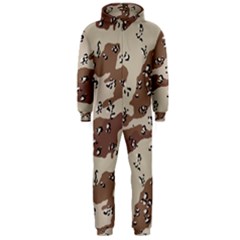 Camouflage Army Disguise Grey Brown Hooded Jumpsuit (men)  by Alisyart