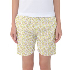 Branch Spring Texture Leaf Fruit Yellow Women s Basketball Shorts