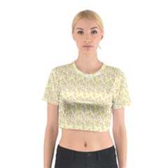 Branch Spring Texture Leaf Fruit Yellow Cotton Crop Top