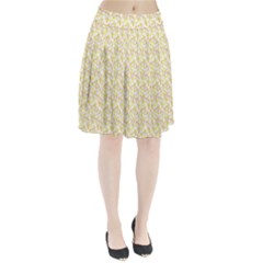 Branch Spring Texture Leaf Fruit Yellow Pleated Skirt