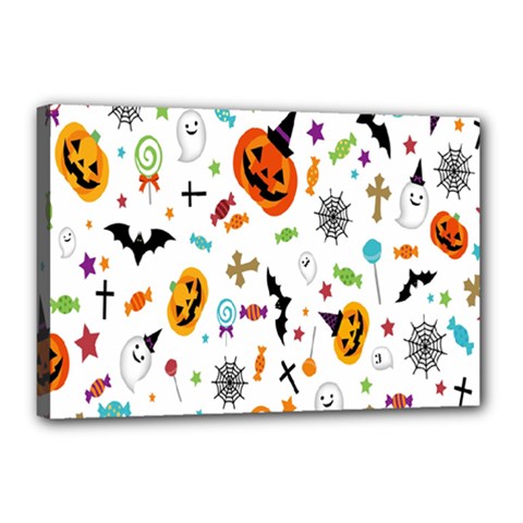 Candy Pumpkins Bat Helloween Star Hat Canvas 18  X 12 