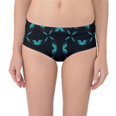 Chevron Blue Wave Mid-waist Bikini Bottoms by Alisyart