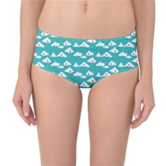 Cloud Blue Sky Sea Beach Bird Mid-waist Bikini Bottoms