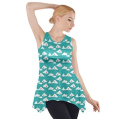 Cloud Blue Sky Sea Beach Bird Side Drop Tank Tunic by Alisyart