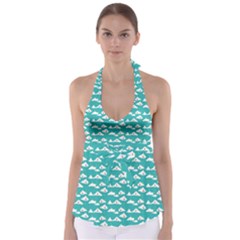 Cloud Blue Sky Sea Beach Bird Babydoll Tankini Top