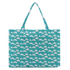 Cloud Blue Sky Sea Beach Bird Medium Zipper Tote Bag by Alisyart