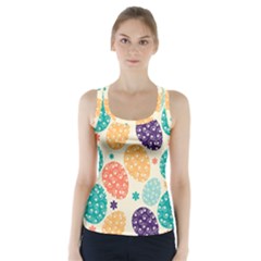 Egg Flower Floral Circle Orange Purple Blue Racer Back Sports Top