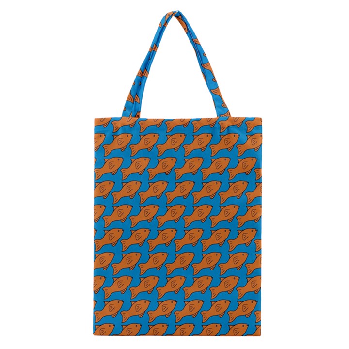 Fish Sea Beach Swim Orange Blue Classic Tote Bag