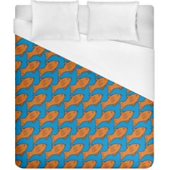 Fish Sea Beach Swim Orange Blue Duvet Cover (california King Size)