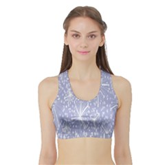 Floral Gray Springtime Flower Sports Bra With Border by Alisyart