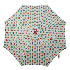 Flower Floral Sunflower Pink Blur Purple Yellow Green Hook Handle Umbrellas (large)